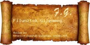 Filusztek Gilgames névjegykártya